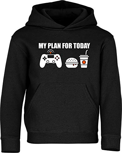 Baddery Gamer Hoodie Herren - My Plan for Today : Gaming - Gamer Geschenk - Gaming Zubehör - Kapuzenpullover Männer - Gamer Zubehör (M) von Baddery