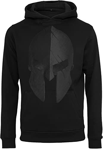 Baddery Gym Pullover Herren - Sparta Helm - Gym Hoodie - Sparta Pullover Herren - Fitness Kleidung (L) von Baddery