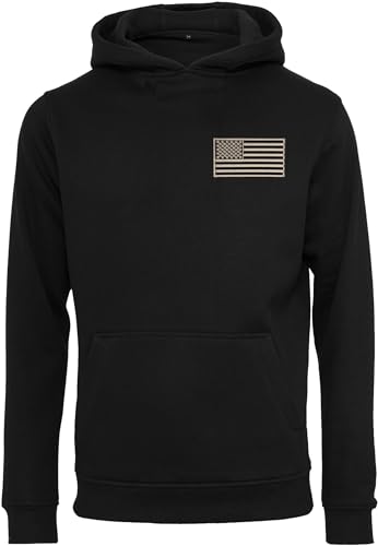 Baddery Hoodie Herren: USA-Flagge mit Stick Patch - Männer Pullover - US Army Kapuzenpullover für Herren (5XL) von Baddery