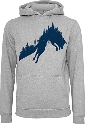 Baddery Jäger Pullover Herren - Waldfuchs - Jagd Geschenk Männer - Kleidung Zubehör (Heather Grey M) von Baddery