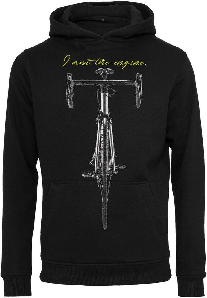 Baddery Kapuzenpullover Fahrrad Hoodie: "I am the engine" - Pullover Herren, hochwertiger Siebdruck, auch Übergrößen von Baddery
