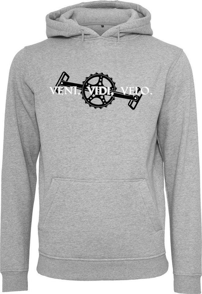 Baddery Kapuzenpullover Fahrrad Hoodie : Veni Vidi Velo - Sport Pullover Herren, hochwertiger Siebdruck von Baddery