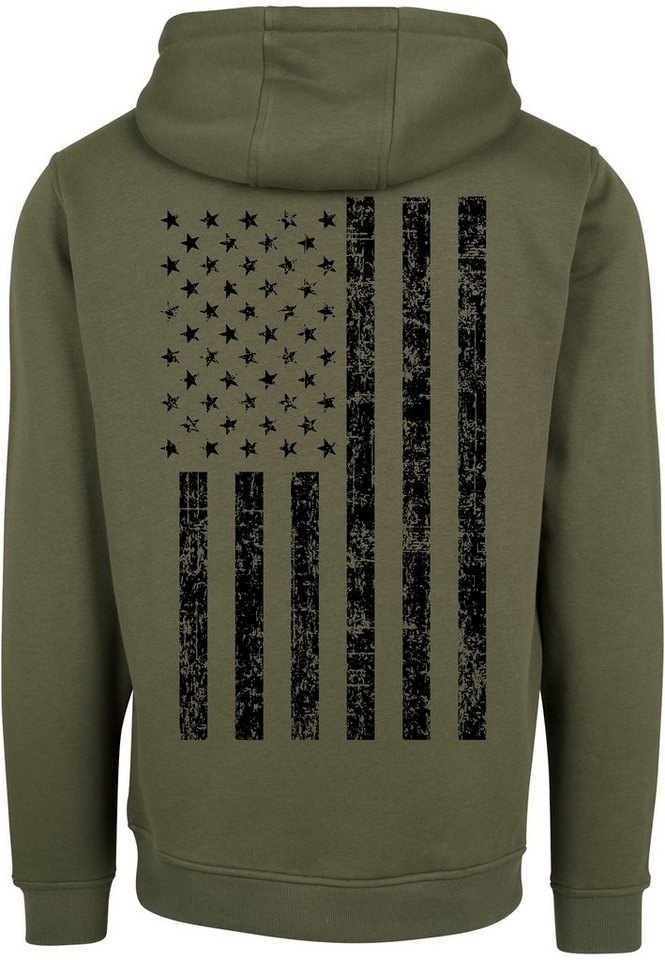 Baddery Kapuzenpullover Hoodie : Black Stars & Stripes mit Stick Patch, hochwertiger Siebdruck, auch Übergrößen von Baddery