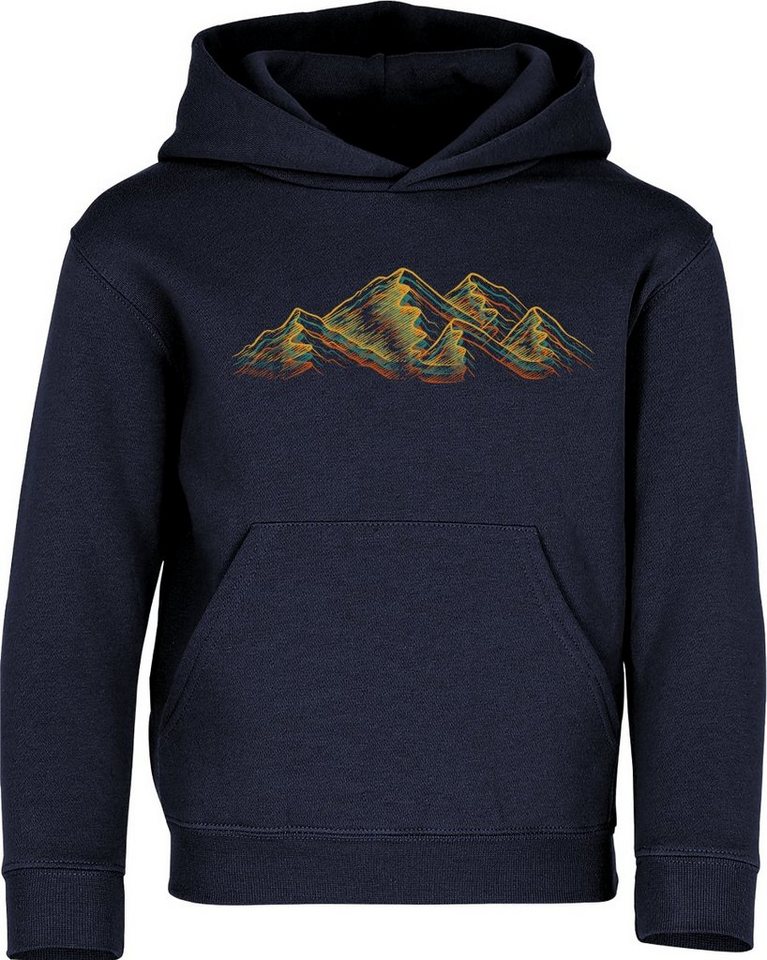 Baddery Kapuzenpullover Kinder Hoodie : Alpen - Klettern Wandern Outdoor, hochwertiger Siebdruck von Baddery