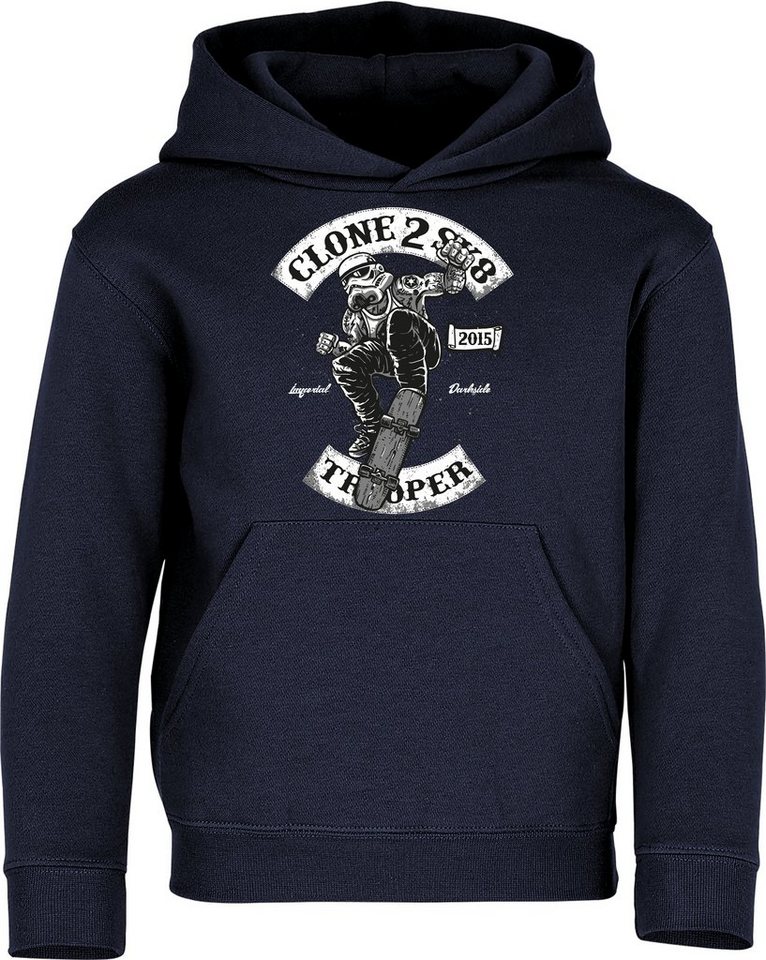 Baddery Kapuzenpullover Kinder Hoodie : Skate Trooper - Pulli Skateboard Skaten, hochwertiger Siebdruck von Baddery