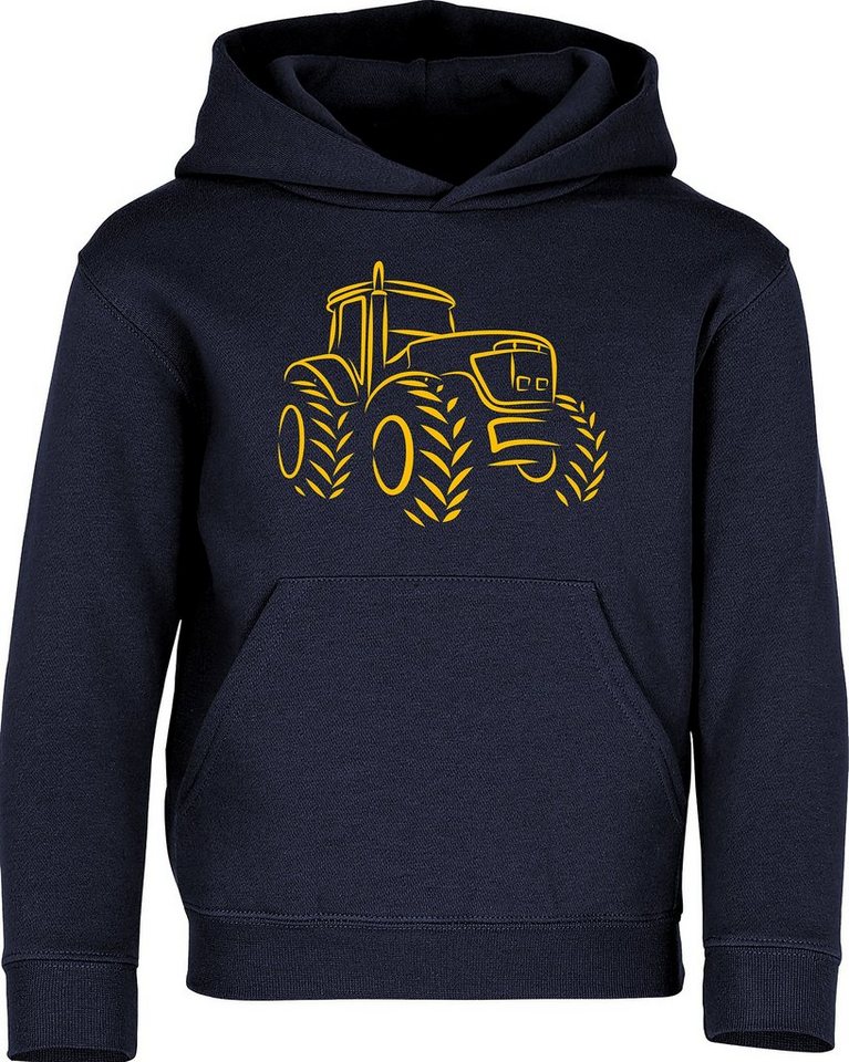 Baddery Kapuzenpullover Kinder Hoodie: "Traktor" - Trecker - Bauernhof Pulli, hochwertiger Siebdruck von Baddery