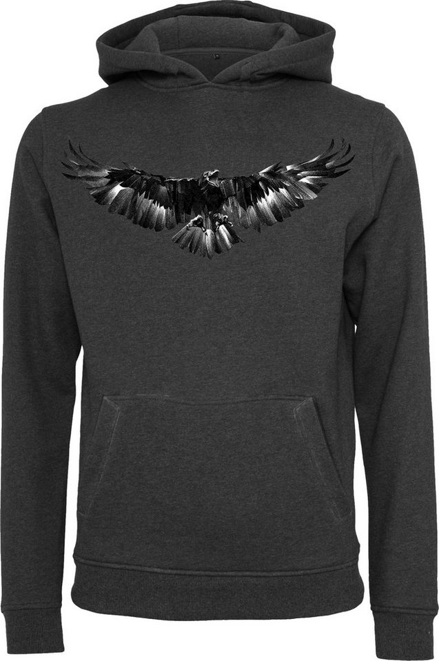 Baddery Kapuzenpullover Wikinger Hoodie: "Rabe" - Wikinger Vikings Pulli, hochwertiger Siebdruck von Baddery