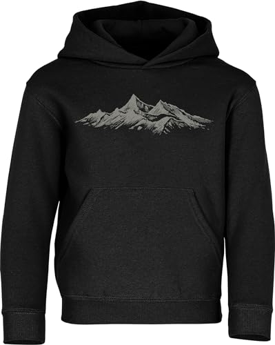 Baddery Kletter Pullover für Jungen : Alpengipfel - Kinder Sport Kleidung Outdoor - Sweatshirt Kinder - Kletter Ausrüstung Zubehör (Schwarz 164) von Baddery