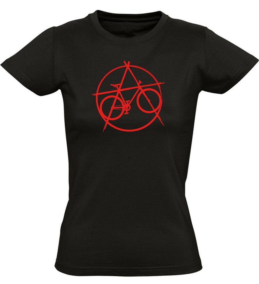 Baddery Print-Shirt Fahrrad T-Shirt : Anarchy Bike - Sport Tshirts Damen, hochwertiger Siebdruck von Baddery