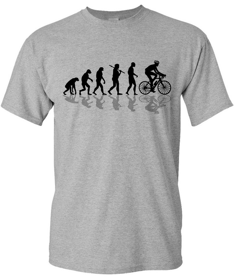 Baddery Print-Shirt Fahrrad T-Shirt : Bike Evolution - Sport Tshirts Herren hochwertiger Siebdruck, auch Übergrößen, aus Baumwolle von Baddery