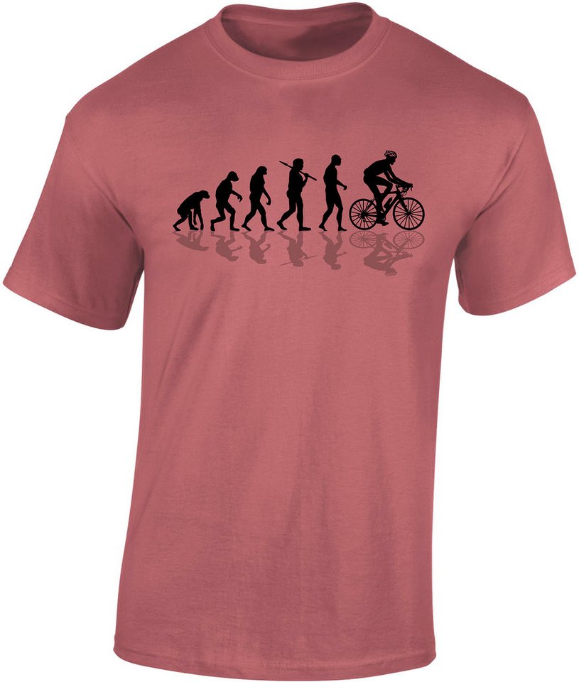 Baddery Print-Shirt Fahrrad T-Shirt : Bike Evolution - Sport Tshirts Herren hochwertiger Siebdruck, auch Übergrößen, aus Baumwolle von Baddery