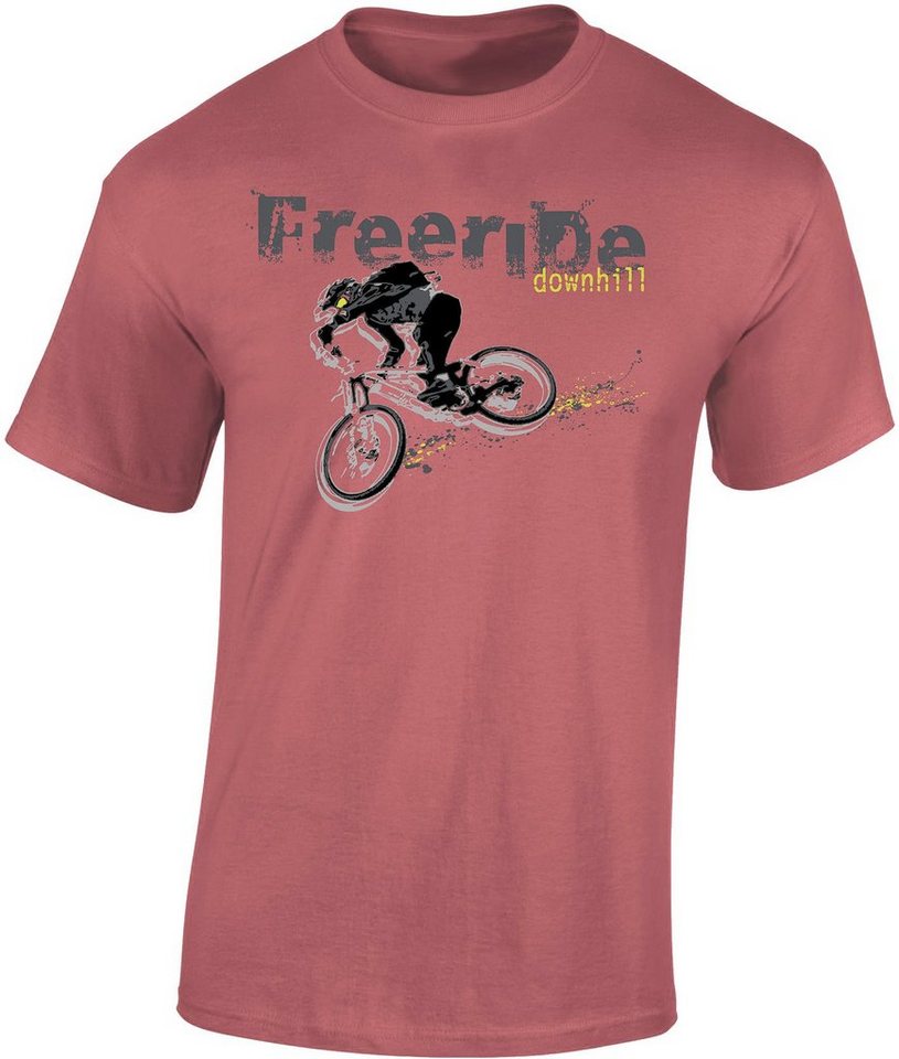 Baddery Print-Shirt Fahrrad T-Shirt : Freeride Downhill - Sport Tshirts Herren, hochwertiger Siebdruck, auch Übergrößen, aus Baumwolle von Baddery