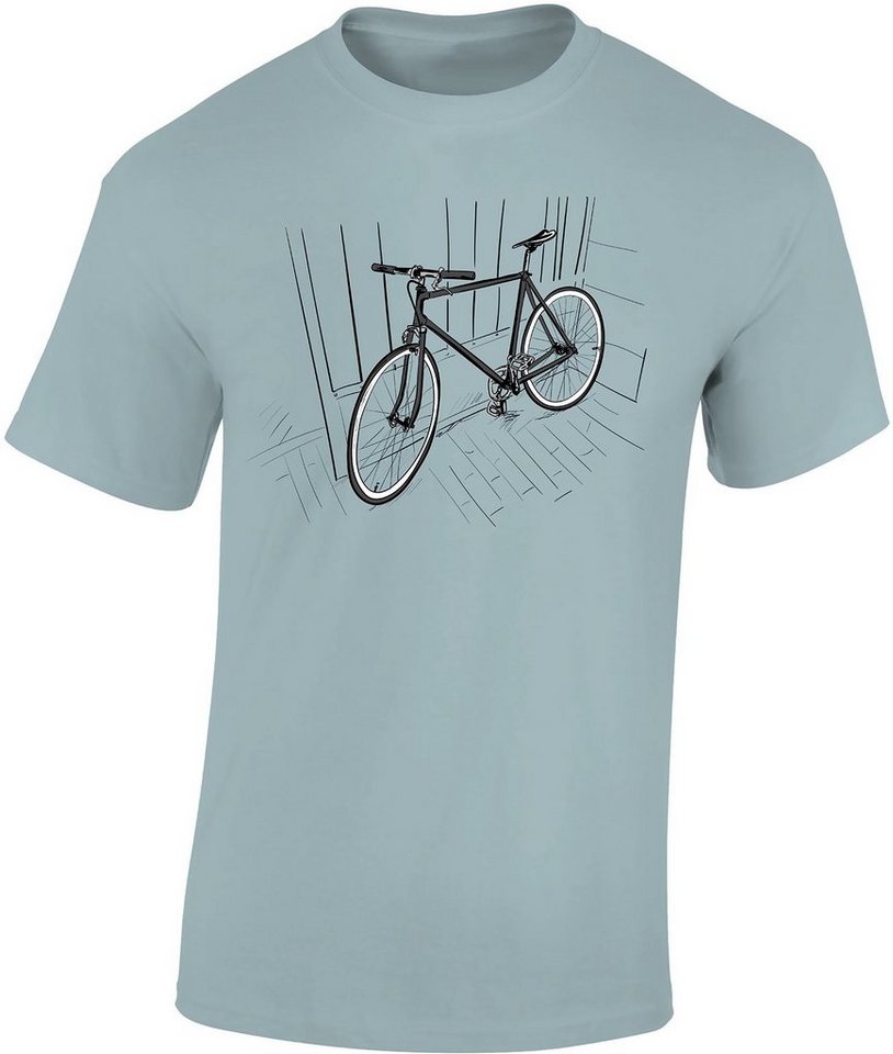 Baddery Print-Shirt Fahrrad T-Shirt : Indoor Bike - Sport Tshirts Herren - Rennrad Zubehör, hochwertiger Siebdruck, auch Übergrößen, aus Baumwolle von Baddery