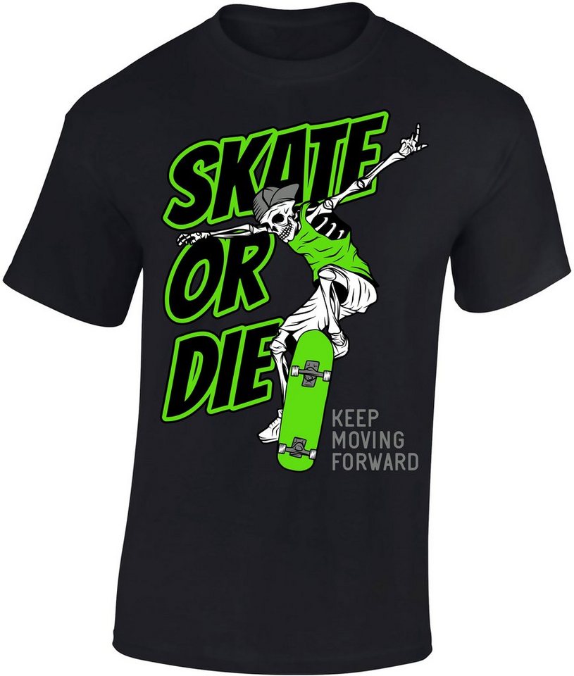 Baddery Print-Shirt Kinder Skateboard T-Shirt: Skate or Die - Skaten Skater, hochwertiger Siebdruck, aus Baumwolle von Baddery