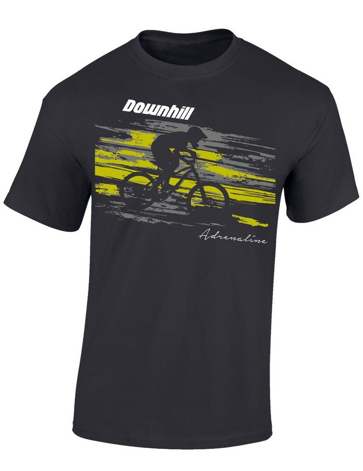 Baddery Print-Shirt Kinder T-Shirt: Downhill Adrenaline - Fahrrad Geschenk Jungen Mädchen, hochwertiger Siebdruck, aus Baumwolle von Baddery