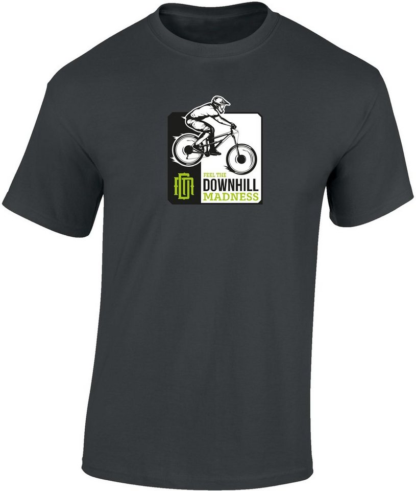 Baddery Print-Shirt Kinder T-Shirt: Downhill Madness - Fahrrad Geschenk Jungen & Mädchen, hochwertiger Siebdruck, aus Baumwolle von Baddery