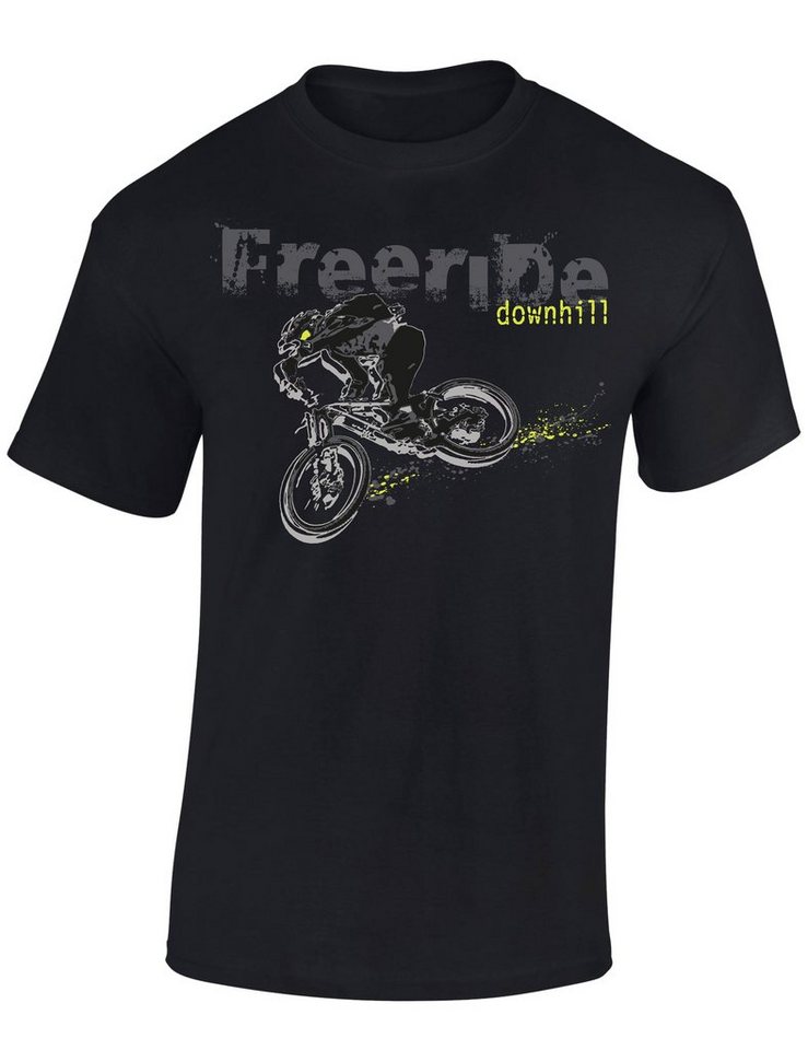 Baddery Print-Shirt Kinder T-Shirt: Freeride Downhill - Fahrrad Geschenk Jungen & Mädchen, hochwertiger Siebdruck, aus Baumwolle von Baddery