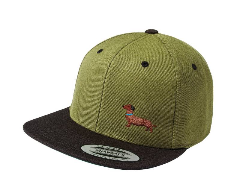 Baddery Snapback Cap Flexfit Gassi Mütze "Dackel" - Geschenk für Hundebesitzer, Stick, One Size Einheitsgröße, Snapback-Verschluss von Baddery