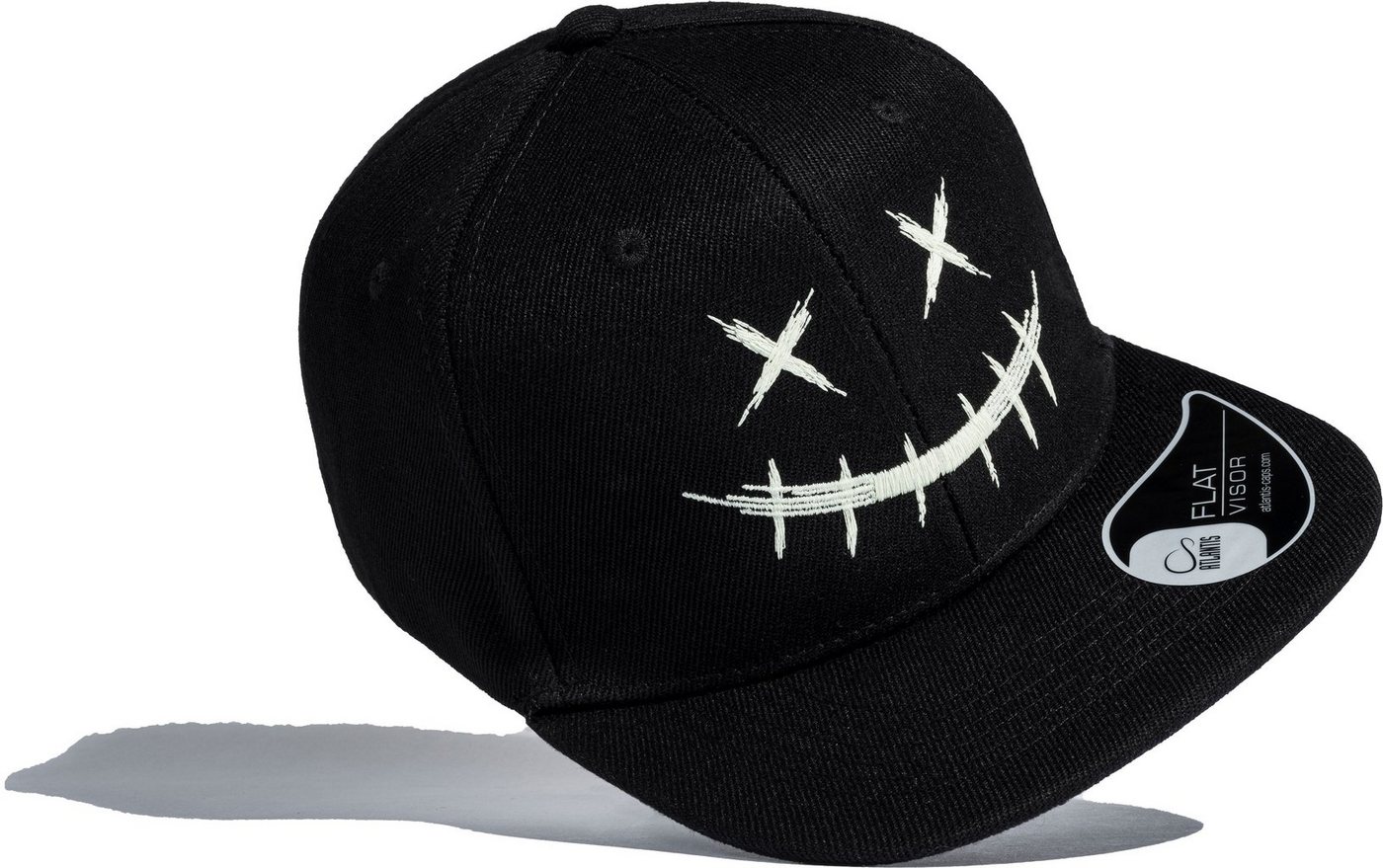 Baddery Snapback Cap Kinder Cap : Scary Smile - Glow in the Dark für Jungs und Mädchen, Stick, One Size Einheitsgröße, Snapback-Verschluss von Baddery