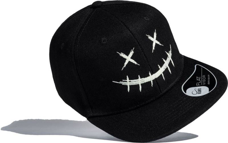 Baddery Snapback Cap Kinder Cap "Scary Smile - Glow in the Dark" für Jungs und Mädchen, Stick, One Size Einheitsgröße, Snapback-Verschluss von Baddery