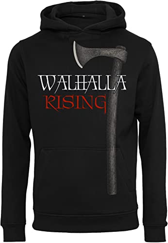 Baddery Wikinger Pullover Herren : Valhalla Rising - Wikinger Kapuzenpullover - Wikinger Geschenke für Männer - Wikinger Kleidung (L) von Baddery