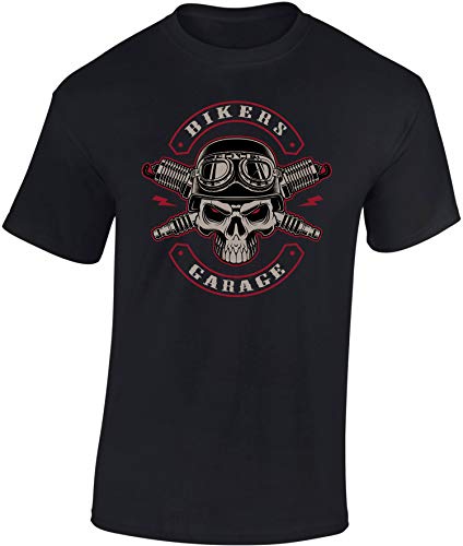 Biker T-Shirt Herren : Dirty Garage - Motorrad Geschenke für Männer Tshirt - Motorradfahrer T Shirt - Mechaniker Motorradbekleidung Zubehör (Schwarz 3XL) von Baddery