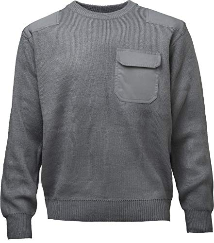 (A) Bundeswehr Pullover - Militär Pullover Herren - Armee Kleidung Männer - Army Gebirgsjäger - Arbeitskleidung (Grau 3XL) von Baddery