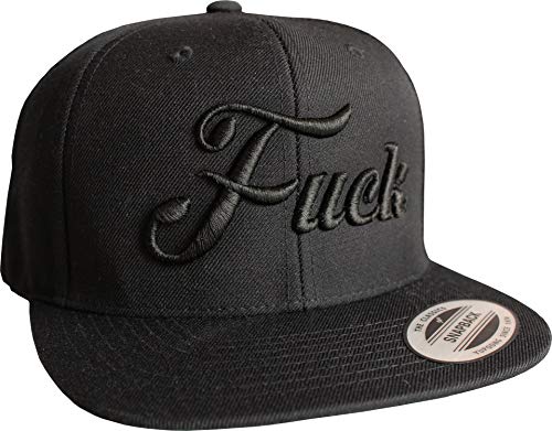Baddery Cap Flexfit Snapback : Fuck - Kappe Herren & Damen (Schwarz) (One Size) von Baddery