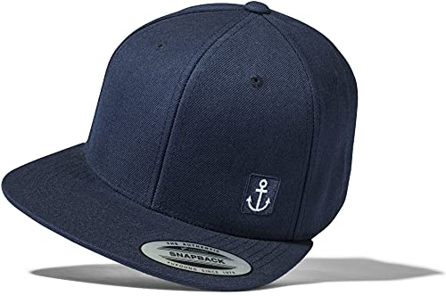 (A) Cap Herren Flexfit Snapback : Kleiner Anker - Basecap Herren & Damen Baseball Cap Männer Schwarz Kapitänsmütze (One Size) von Baddery