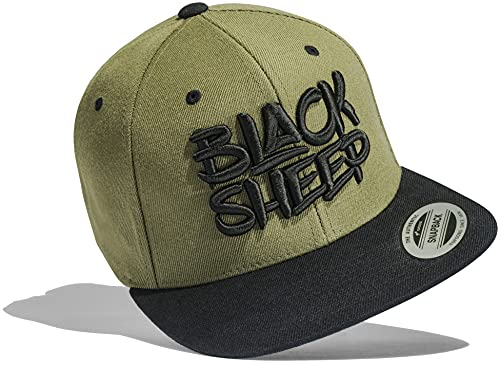 Baddery Cap Flexfit Snapback : Black Sheep - Kappe Herren & Damen (Grün) von Baddery