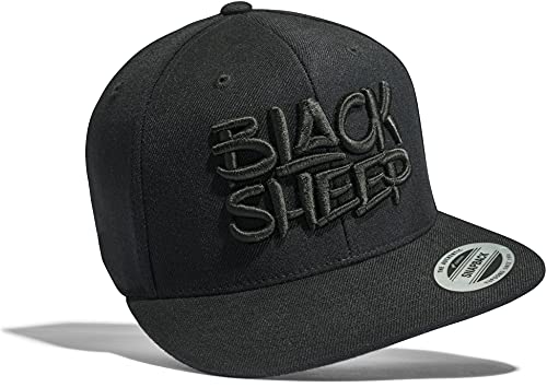 Cap Herren Flexfit Snapback : Black Sheep - Basecap Herren & Damen Baseball Cap Männer Schwarz (Schwarz) von Baddery