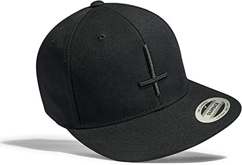 Baddery Metal Cap Flexfit Snapback : Petruskreuz - Kappe Herren & Damen Schwarz (Schwarz) von Baddery