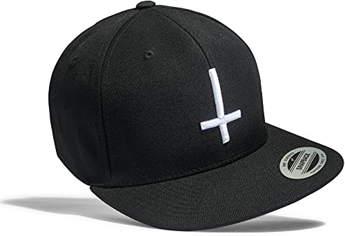 Baddery Metal Cap Flexfit Snapback : Petruskreuz - Kappe Herren & Damen Schwarz (Schwarz-Weiss) von Baddery