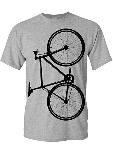Fahrrad T-Shirt Herren : Fixie Bike - Sport Tshirts Herren - Fixie Fahrrad (Heather Grey XXL) von Baddery