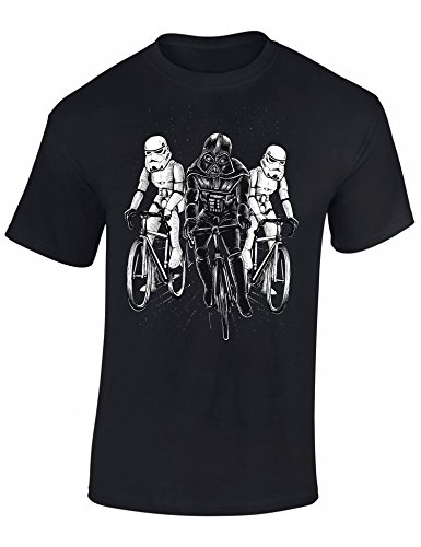 (A) Fahrrad T-Shirt Herren : Star Bike - Sport Tshirts Herren - Fun Shirts Männer (Schwarz XL) von Baddery