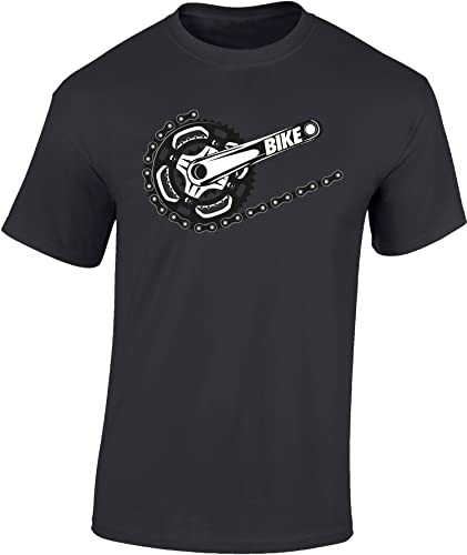 (A) Fahrrad T-Shirt Herren : Bike - Sport Tshirts Herren - Mountainbike Shirt (Mausgrau 3XL) von Baddery