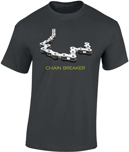 Fahrrad T-Shirt Herren : Chain Breaker - MTB Mountainbike Shirt (Dark Grey XXL) von Baddery
