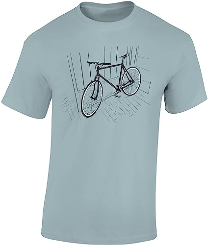 Fahrrad T-Shirt Herren : Indoor Bike - Sport Tshirts Herren - Rennrad Zubehör(Ice Blue FBM XL) von Baddery