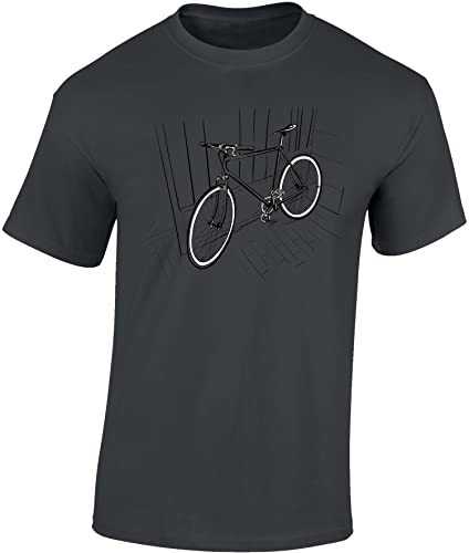 Fahrrad T-Shirt Herren : Indoor Bike - Sport Tshirts Herren - Rennrad Zubehör (Dark Grey 3XL) von Baddery