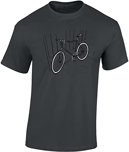 Fahrrad T-Shirt Herren : Indoor Bike - Sport Tshirts Herren - Rennrad Zubehör (Dark Grey M) von Baddery