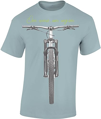 Fahrrad T-Shirt Herren : One Man One Engine - Sport Tshirts Herren - Mountainbike Shirt - MTB Tshirt (Ice Blue L) von Baddery