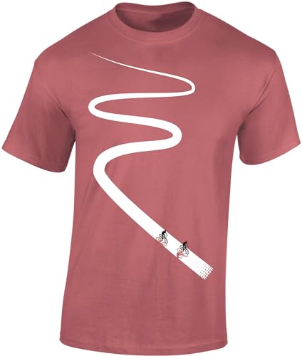 Fahrrad T-Shirt Herren : Radweg - Sport Tshirts Herren - Fun Shirts Männer (Ancient Pink 3XL) von Baddery