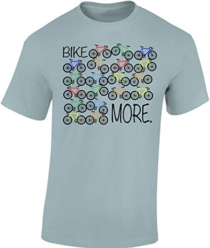 Baddery Fahrrad T-Shirt Herren : Bike More - Rennrad Zubehör (Ice Blue M) von Baddery