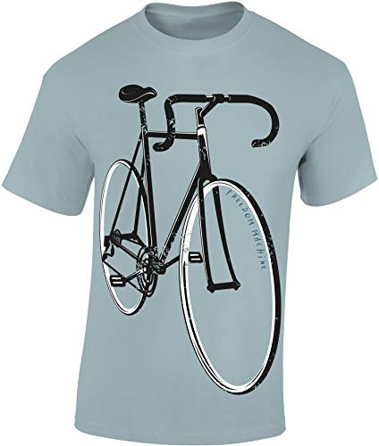 Fahrrad T-Shirt Herren : Freedom Machine - Sport Tshirts Herren - Rennrad Zubehör (Ice Blue XXL) von Baddery