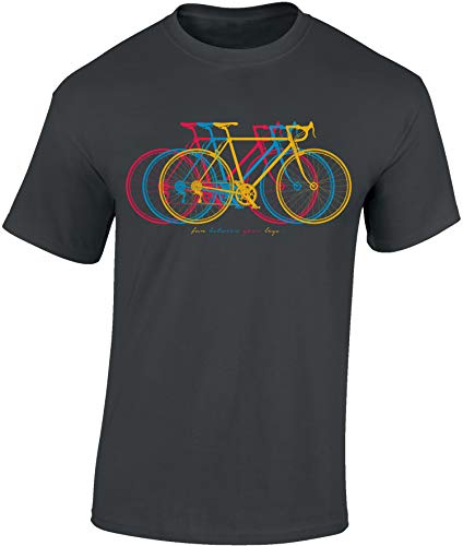 Fahrrad T-Shirt Herren : Fun Between Your Legs - Sport Tshirts Herren - Fun Shirts Männer (Dark Grey 3XL) von Baddery