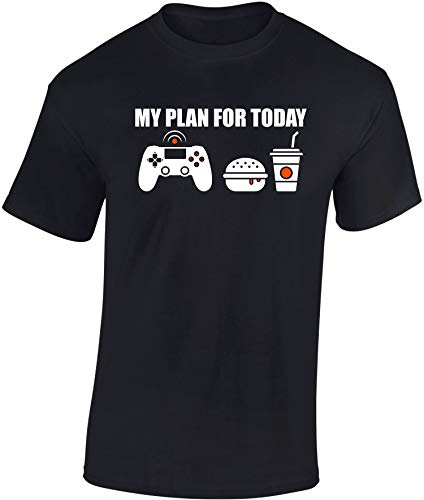 Zocker Tshirt Herren - My plan for Today : Gaming - Gamer Geschenke Männer - Gaming T-Shirt (Schwarz 3XL) von Baddery