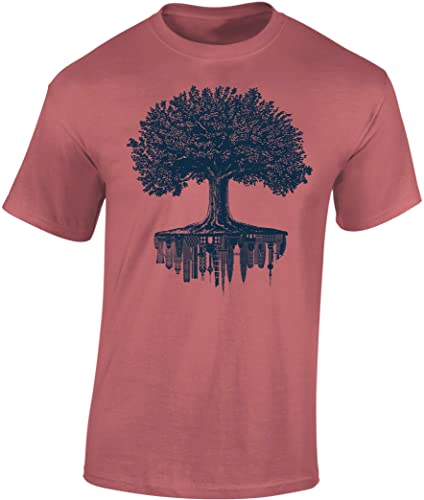 Garten T-Shirt für Herren : Forest City - Männer Wald Tshirt - Nature Shirt - Hobbygärtner Gärtner (Rot L) von Baddery