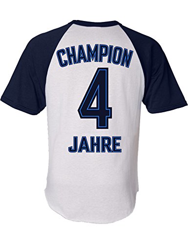 Baddery Jungen Fussball Trikot zum 4. Geburtstag - Champion 4 Jahre - Kinder Geschenk Tshirt (110-116) von Baddery