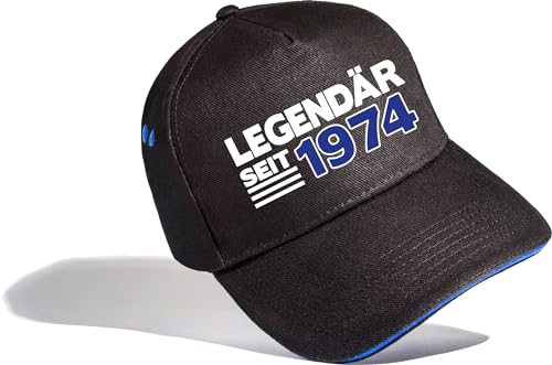 Geburtstagsgeschenk für Männer: Legendär seit 1974 - Cap zum 50. Geburtstag - Jahrgang 1974 - Kappe Geburtstag Papa Hut Baseball Cap Herren (One Size) von Baddery