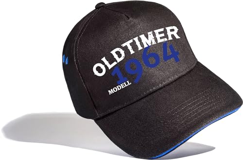 Geburtstagsgeschenk für Männer: Oldtimer Modell 1964 - Cap zum 60. Geburtstag - Jahrgang 1964 - Kappe Geburtstag Papa Hut Baseball Cap Herren (One Size) von Baddery